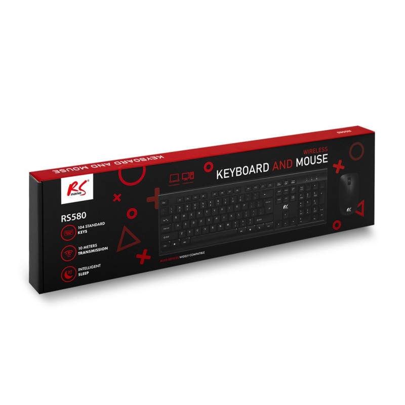 NanoRS Wireless Keyboard and Mouse Combo with Ergonomic Design – RS580 for Smooth and Efficient Use NanoRS Wireless Keyboard and Mouse Combo with Ergonomic Design – RS580 for Smooth and Efficient Use
