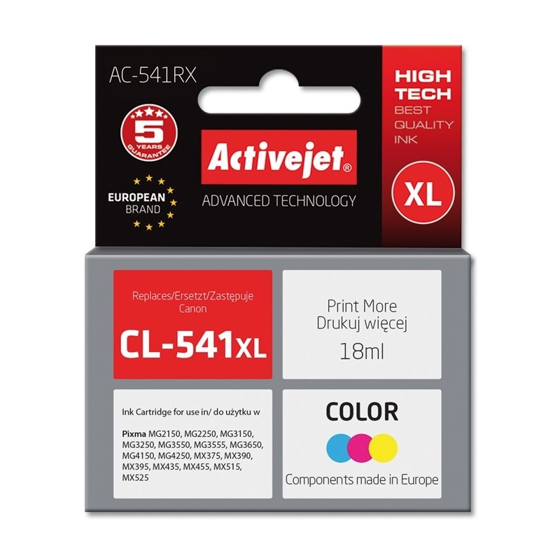 Activejet AC-541RX Ink (replacement for Canon CL-541XL; Premium; 18 ml; color)