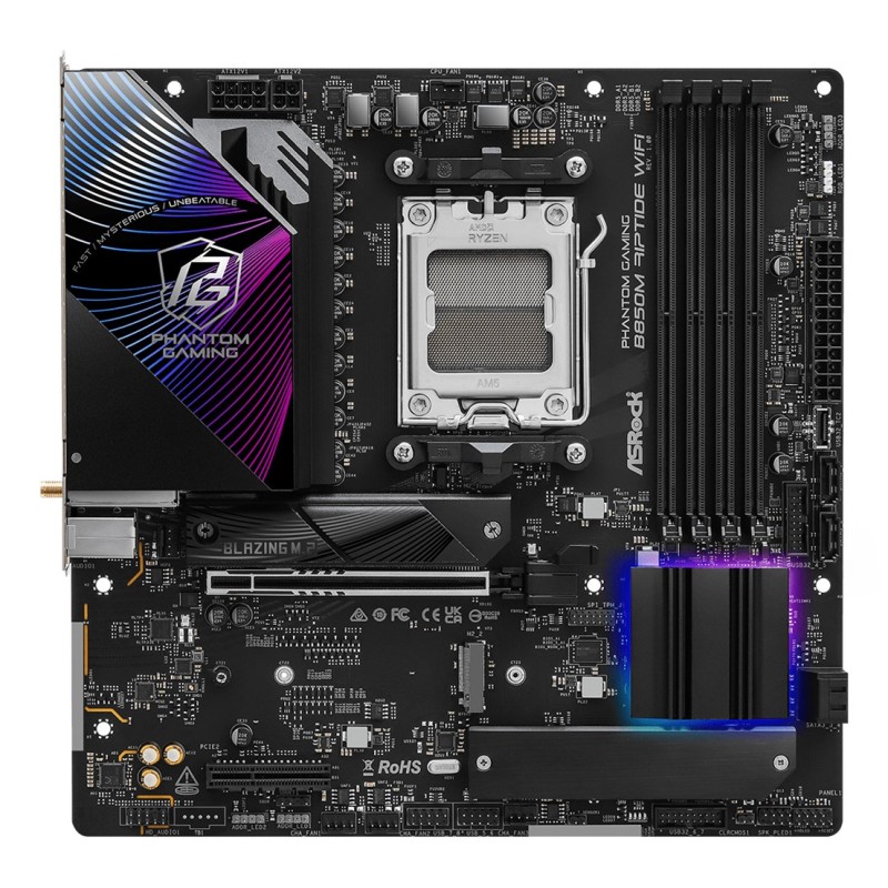 Asrock Phantom Gaming B850M Riptide WiFi AMD B850 Socket AM5 micro ATX Asrock Phantom Gaming B850M Riptide WiFi AMD B850 Socket AM5 micro ATX