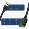 Ugreen extension cable adapter USB 3.0 (female) to USB 3.0 (male) 2m (black) Ugreen extension cable adapter USB 3.0 (female) to USB 3.0 (male) 2m (black)