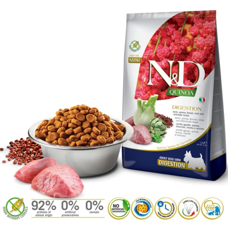 FARMINA N&D Quinoa Dog Digestion Lamb Adult Mini - dry dog food - 2.5 kg FARMINA N&D Quinoa Dog Digestion Lamb Adult Mini - dry dog food - 2.5 kg