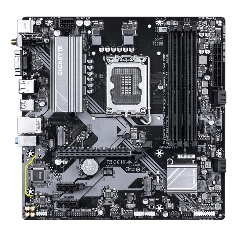 GIGABYTE B760M D3HP WIFI6 Motherboard - Supports Intel Core 14th Gen CPUs, 4+1+1 Phases Digital VRM, up to 5600MHz DDR5, 2xPCIe 4.0 M.2, Wi-Fi 6, GbE LAN, USB 3.2 Gen1