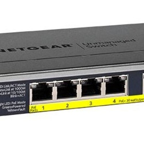 NETGEAR GS108PP Unmanaged Gigabit Ethernet (10/100/1000) Power over Ethernet (PoE) Black