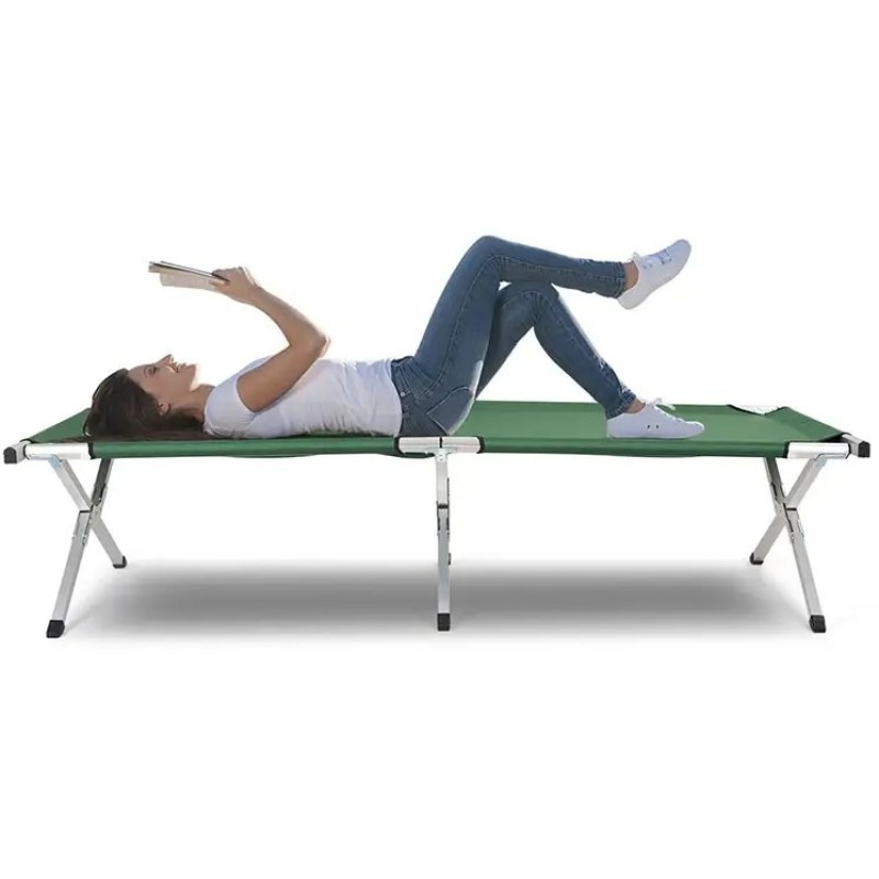 PROMIS Camping, tourist and camping bed, foldable, navy blue PROMIS Camping, tourist and camping bed, foldable, navy blue