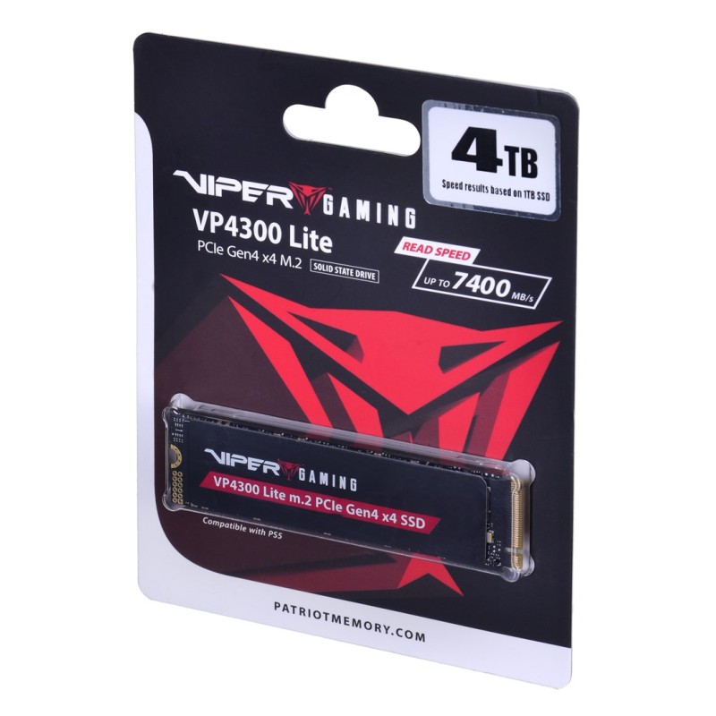 Patriot Memory VP4300 Lite M.2 4 TB PCI Express 4.0 NVMe Patriot Memory VP4300 Lite M.2 4 TB PCI Express 4.0 NVMe