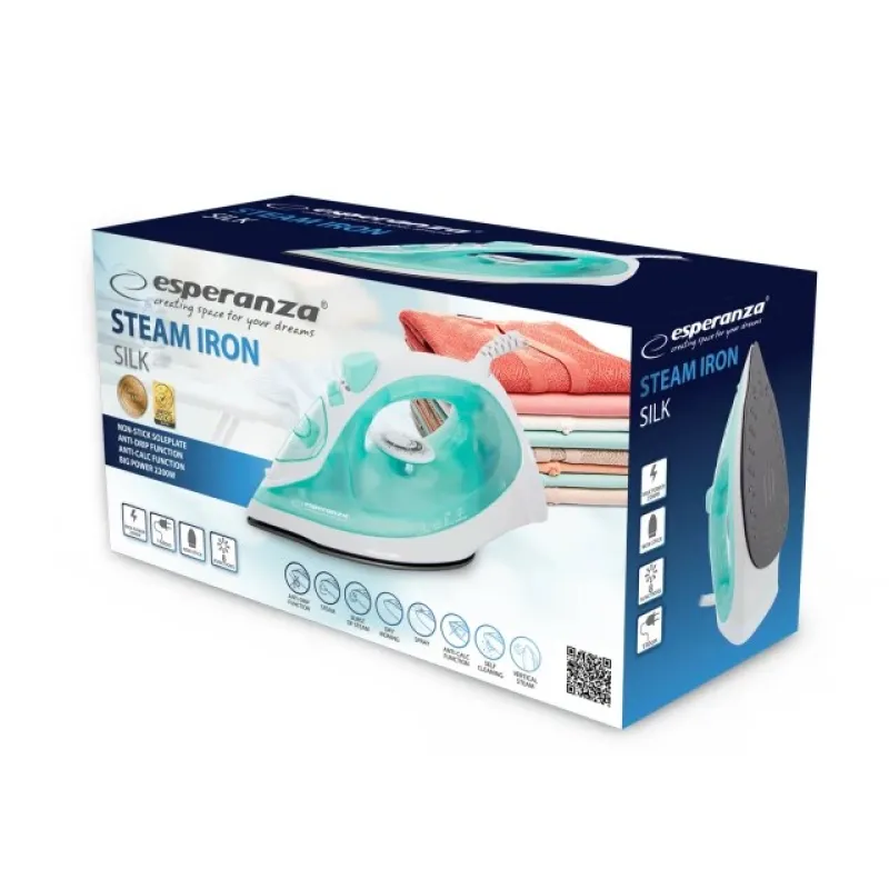 Esperanza EHI005 Steam iron Ceramic soleplate Green,White 2200 W Esperanza EHI005 Steam iron Ceramic soleplate Green,White 2200 W