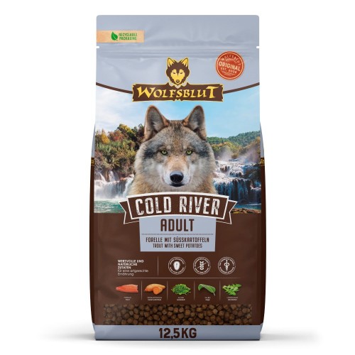 WOLFSBLUT Cold River Trout with sweet potatoes - dry dog food - 12,5kg