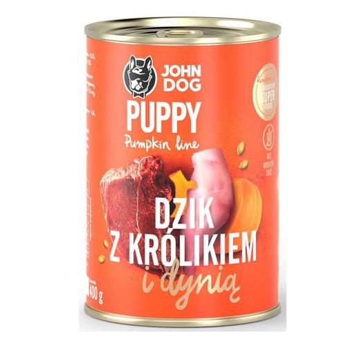 JOHN DOG Pumpkin Puppy Wild boar with rabbit and pumpkin - wet dog food - 400g JOHN DOG Pumpkin Puppy Wild boar with rabbit and pumpkin - wet dog food - 400g