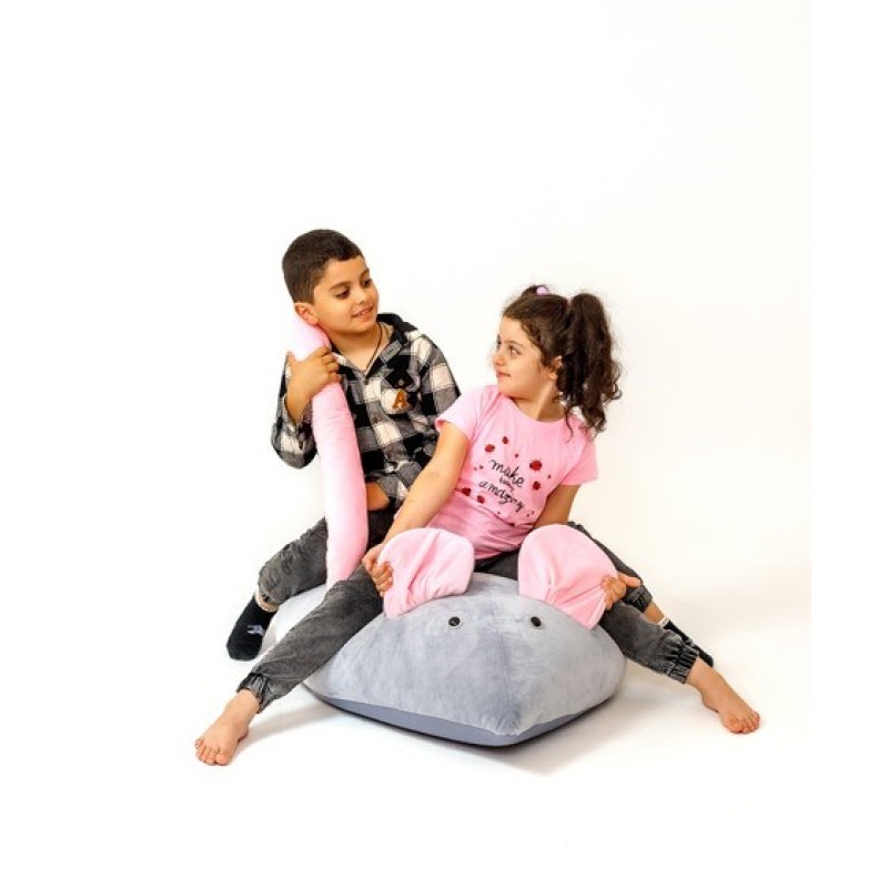 Sako bag pouffe Mouse grey-pink L 110 x 80 cm Sako bag pouffe Mouse grey-pink L 110 x 80 cm
