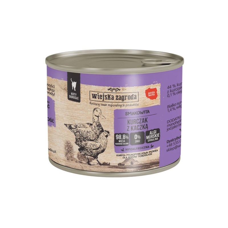 WIEJSKA ZAGRODA Chicken with duck - wet cat food - 200g