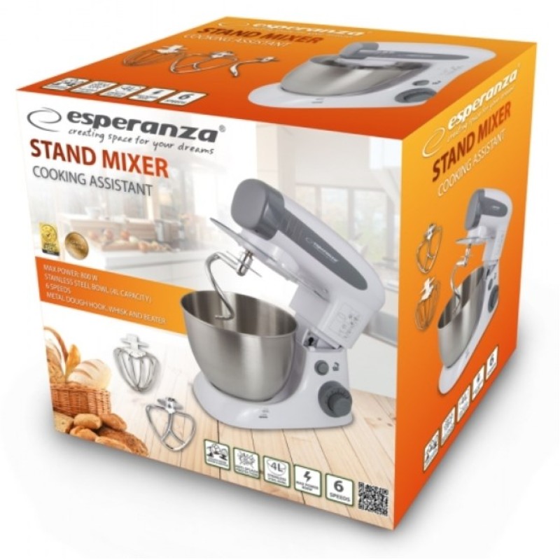 ESPERANZA COOKING ASSISTA EKM024 food processor 4 L White 800 W ESPERANZA COOKING ASSISTA EKM024 food processor 4 L White 800 W