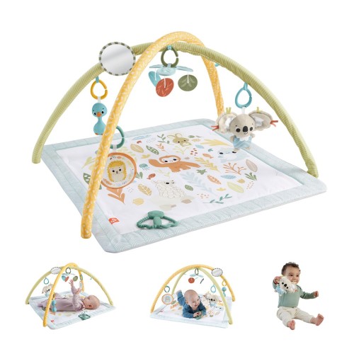 Fisher-Price Simply Senses Newborn Gym Baby Activity Mat with 6 Sensory Toys
