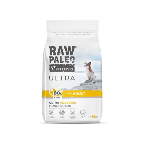 RAW PALEO Ultra Mini Adult Turkey - dry dog ​​food - 8 kg