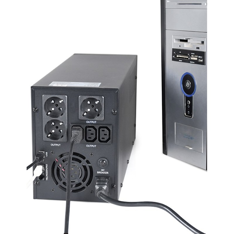 Gembird EG-UPS-036 uninterruptible power supply (UPS) Line-Interactive 3 kVA 1800 W 6 AC outlet(s) Gembird EG-UPS-036 uninterruptible power supply (UPS) Line-Interactive 3 kVA 1800 W 6 AC outlet(s)