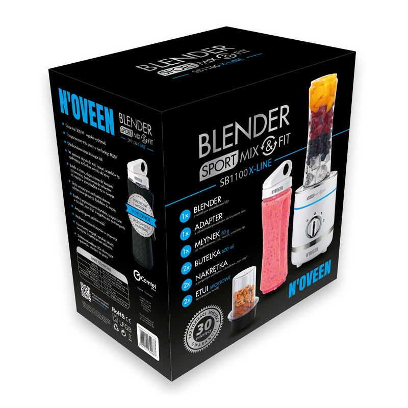 Noveen Sport Mix & Fit SB1100 X-LINE blender 0.6 L Tabletop blender 300 W Noveen Sport Mix & Fit SB1100 X-LINE blender 0.6 L Tabletop blender 300 W
