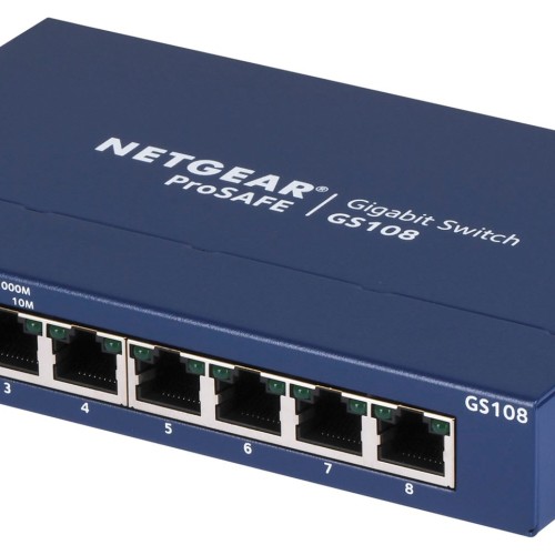 NETGEAR GS108GE network switch Unmanaged Gigabit Ethernet (10/100/1000) Blue