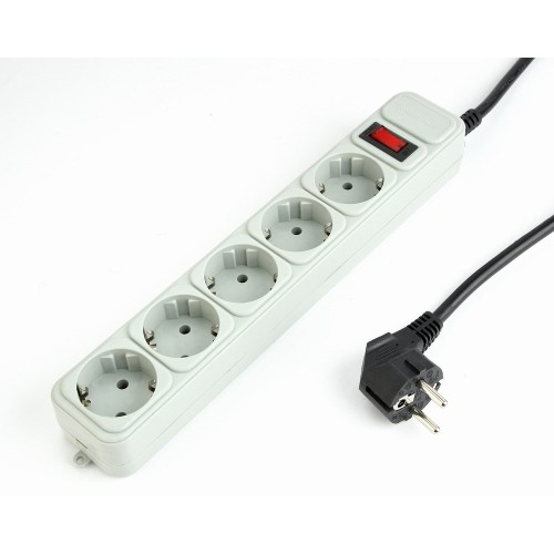 Gembird SPG3-B-6C Surge protector, 5 Schuko sockets, 1.8m, grey