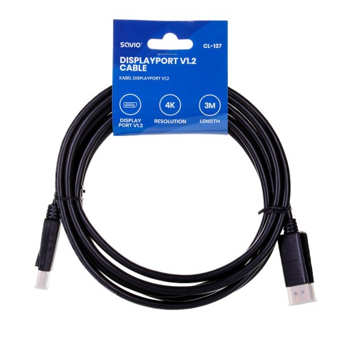 Savio CL-137 DisplayPort cable 3 m Black Savio CL-137 DisplayPort cable 3 m Black