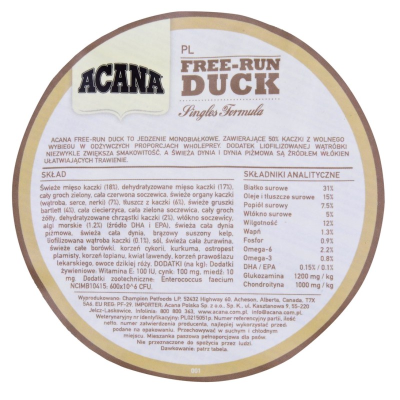 ACANA SINGLES Free-Run Duck Dry dog food Duck 2 kg ACANA SINGLES Free-Run Duck Dry dog food Duck 2 kg