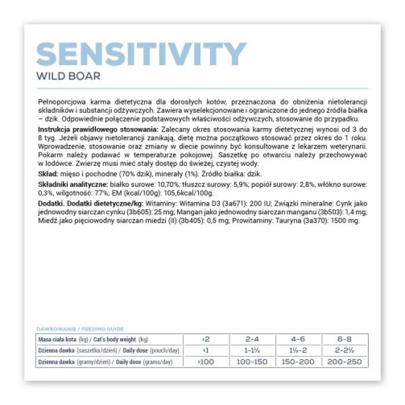 VET EXPERT Veterinary Diet Sensitivity Cat - wet food for cats - 100g VET EXPERT Veterinary Diet Sensitivity Cat - wet food for cats - 100g