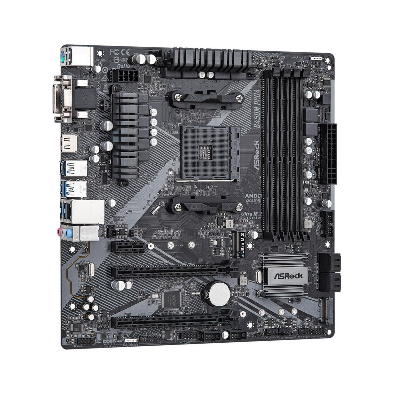 Asrock B450M Pro4 R2.0 AMD B450 Socket AM4 micro ATX Asrock B450M Pro4 R2.0 AMD B450 Socket AM4 micro ATX