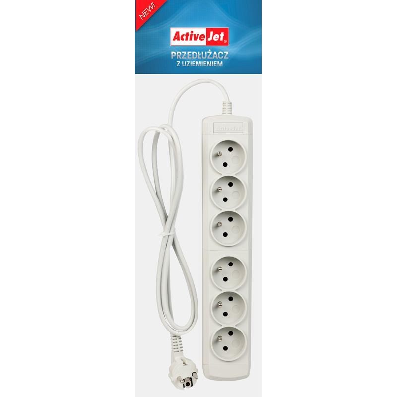 Activejet 6GNU - 3M - S power strip with cord