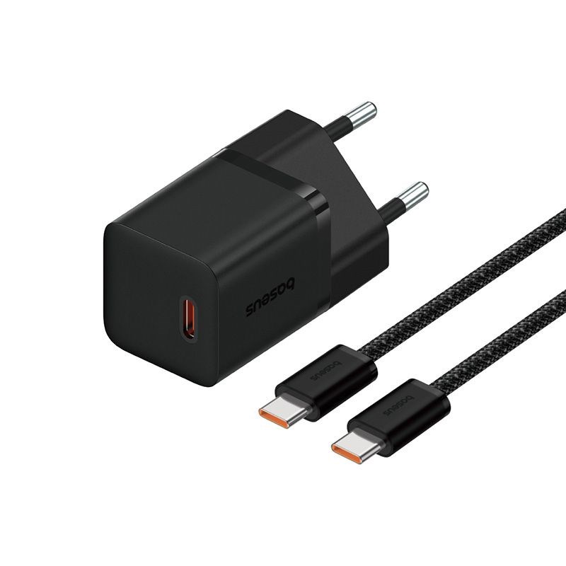 Baseus P10110902113-01 USB-C GaN5 mini 30W mains charger Black Baseus P10110902113-01 USB-C GaN5 mini 30W mains charger Black