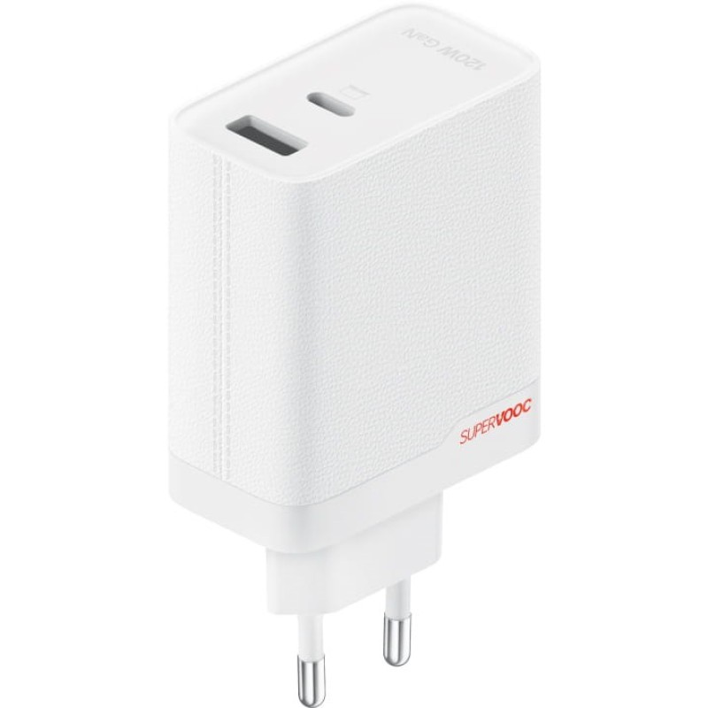 OnePlus Charger SUPERVOOC 120W 2 Ports with Cable White OnePlus Charger SUPERVOOC 120W 2 Ports with Cable White