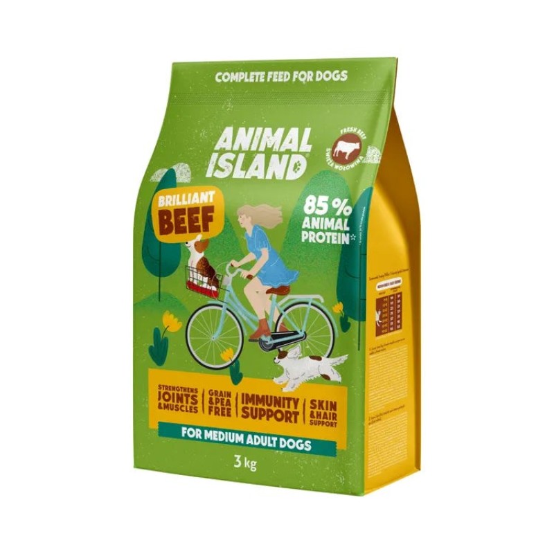 ANIMAL ISLAND Brilliant beef - dry dog food - 3kg