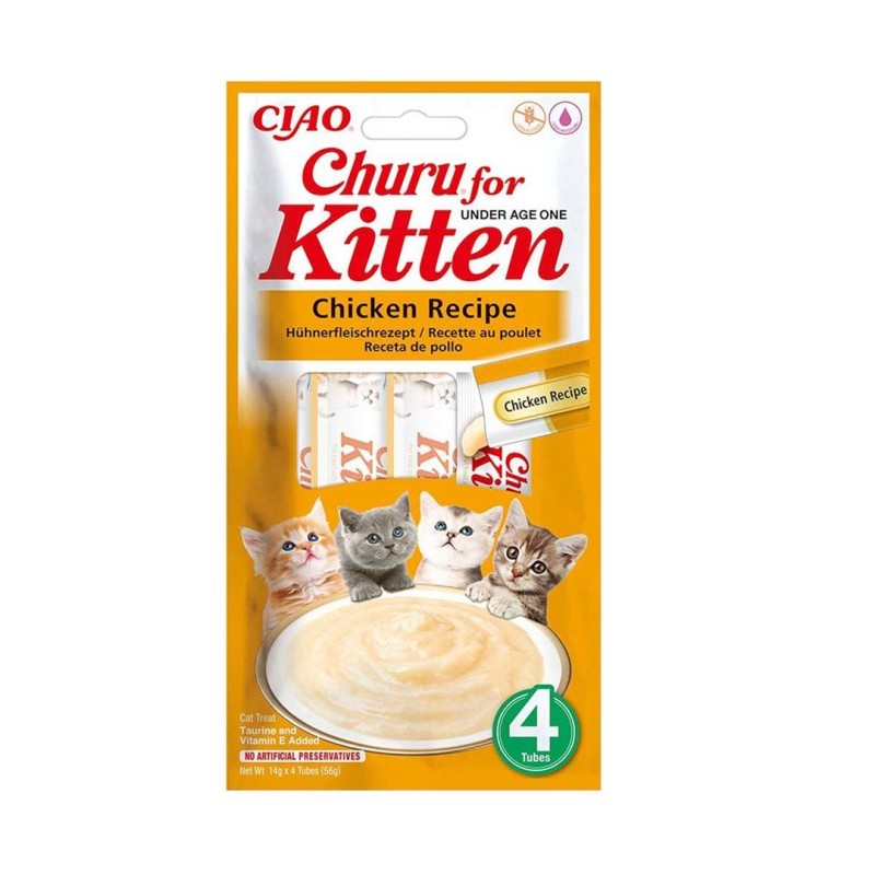 INABA Churu Kitten Chicken Recipe - cat treats - 4x14g