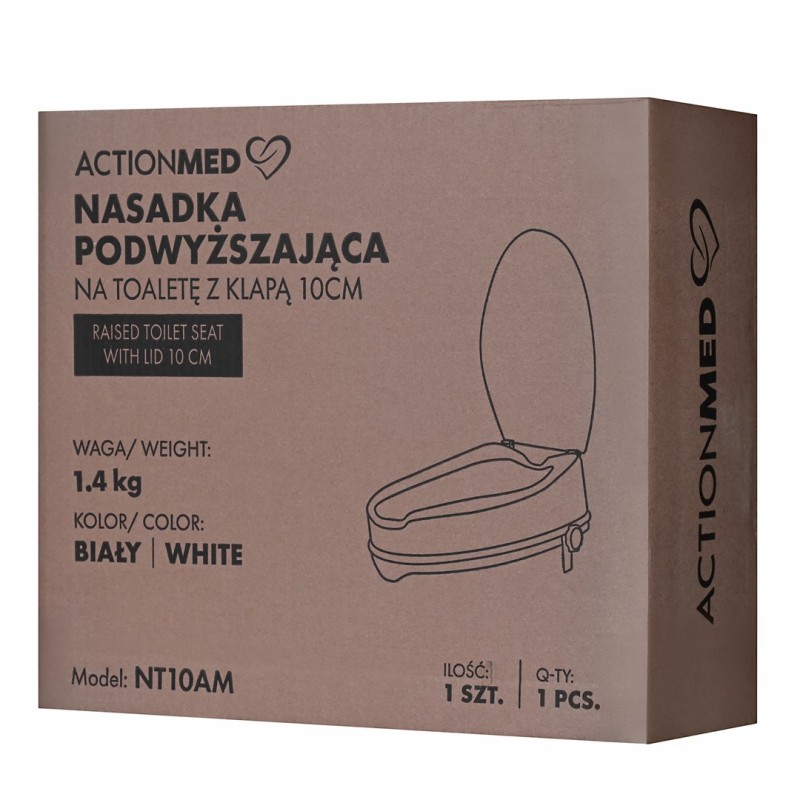 Toilet seat elevation cap with flap 10cm ActionMED NT10AM Toilet seat elevation cap with flap 10cm ActionMED NT10AM