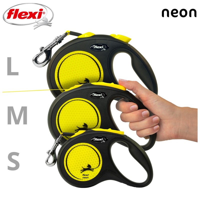 Flexi New NEON 5 m Black, Yellow Dog Retractable lead Flexi New NEON 5 m Black, Yellow Dog Retractable lead