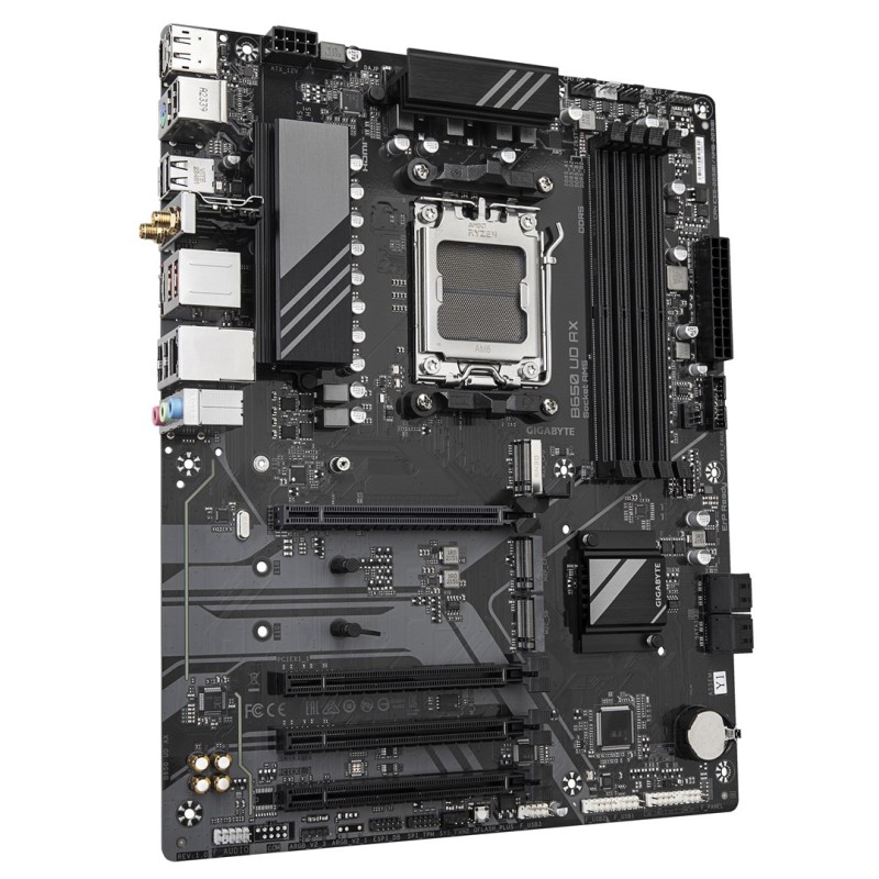 GIGABYTE B650 UD AX Motherboard - AMD Ryzen 9000 Series CPUs, 6+2+2 Phases VRM, up to 7600MHz DDR5 (OC), 1xPCIe 5.0 + 2xPCIe 4.0 M.2, GbE LAN, WIFI 6, USB 3.2 Gen 2 GIGABYTE B650 UD AX Motherboard - AMD Ryzen 9000 Series CPUs, 6+2+2 Phases VRM, up to 7600MHz DDR5 (OC), 1xPCIe 5.0 + 2xPCIe 4.0 M.2, GbE LAN, WIFI 6, USB 3.2 Gen 2