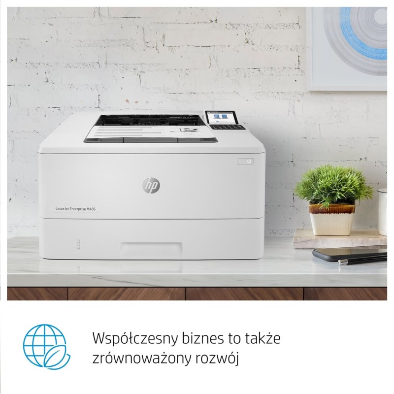 HP LaserJet Enterprise M406dn, Black and white, Printer for Business, Print, Compact Size; Strong Security; Two-sided printing; Energy Efficient; Front-facing USB printing HP LaserJet Enterprise M406dn, Black and white, Printer for Business, Print, Compact Size; Strong Security; Two-sided printing; Energy Efficient; Front-facing USB printing