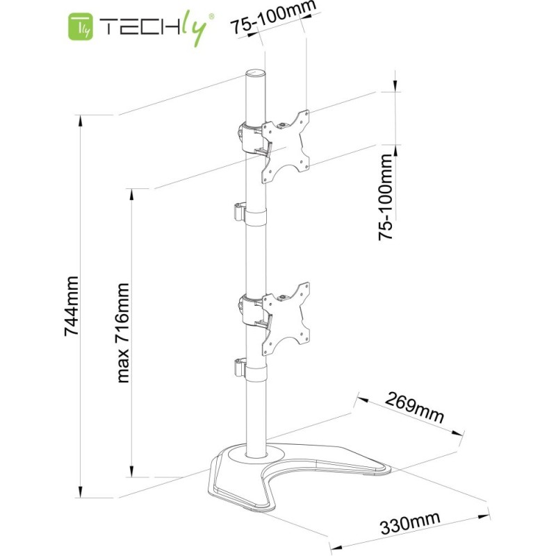 Techly ICA-LCD 2520V monitor mount / stand 68.6 cm (27