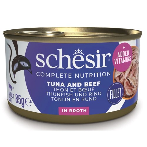 SCHESIR in cooking water Tuna with beef and rice - wet cat food - 85 g SCHESIR in cooking water Tuna with beef and rice - wet cat food - 85 g