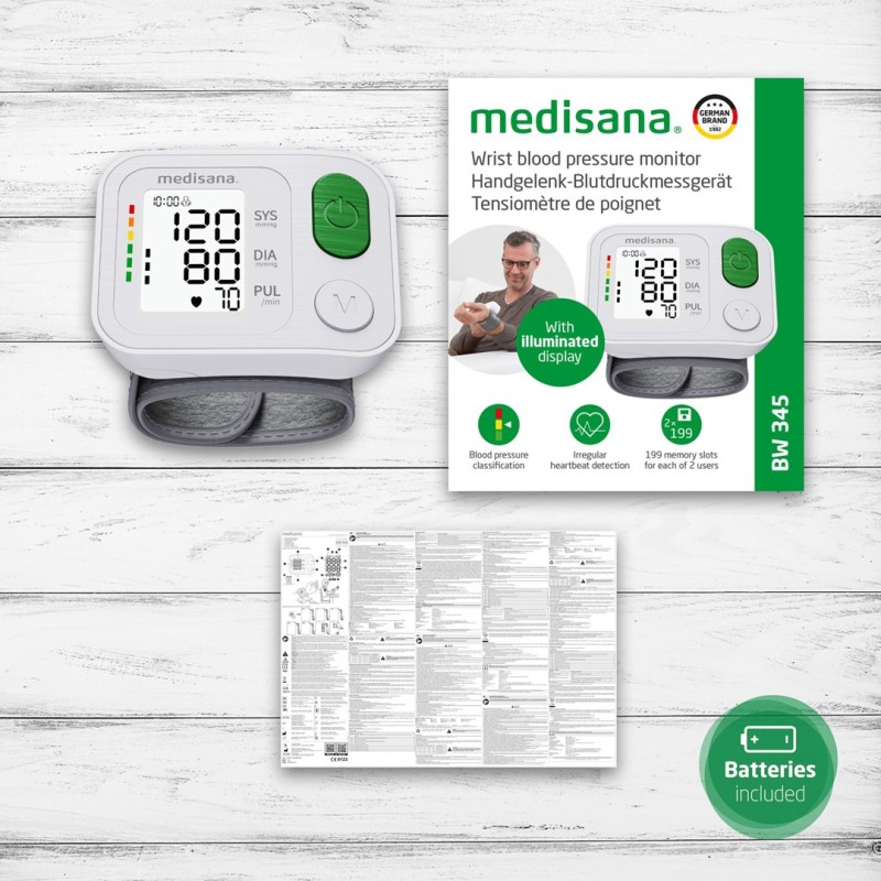 Medisana BW 345 wrist blood pressure monitor Medisana BW 345 wrist blood pressure monitor