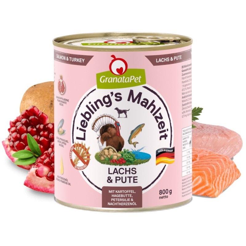 GRANATAPET Liebling's Mahlzeit Salmon and turkey - wet dog food - 800g GRANATAPET Liebling's Mahlzeit Salmon and turkey - wet dog food - 800g