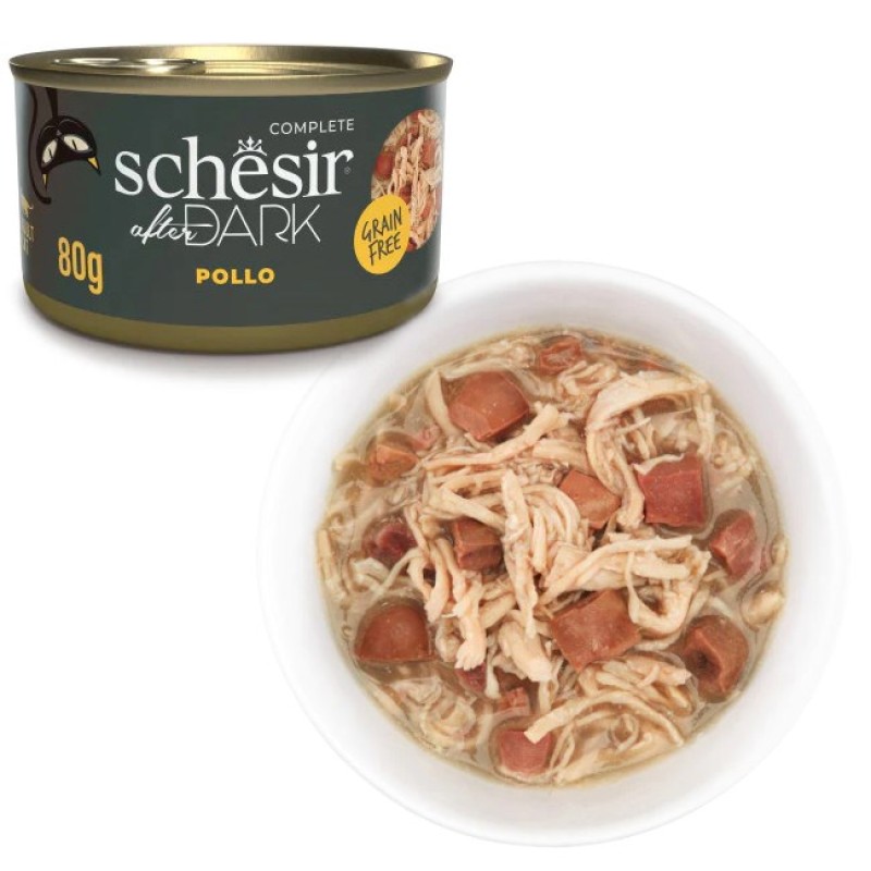 SCHESIR After dark Chicken in broth - wet cat food - 80g SCHESIR After dark Chicken in broth - wet cat food - 80g