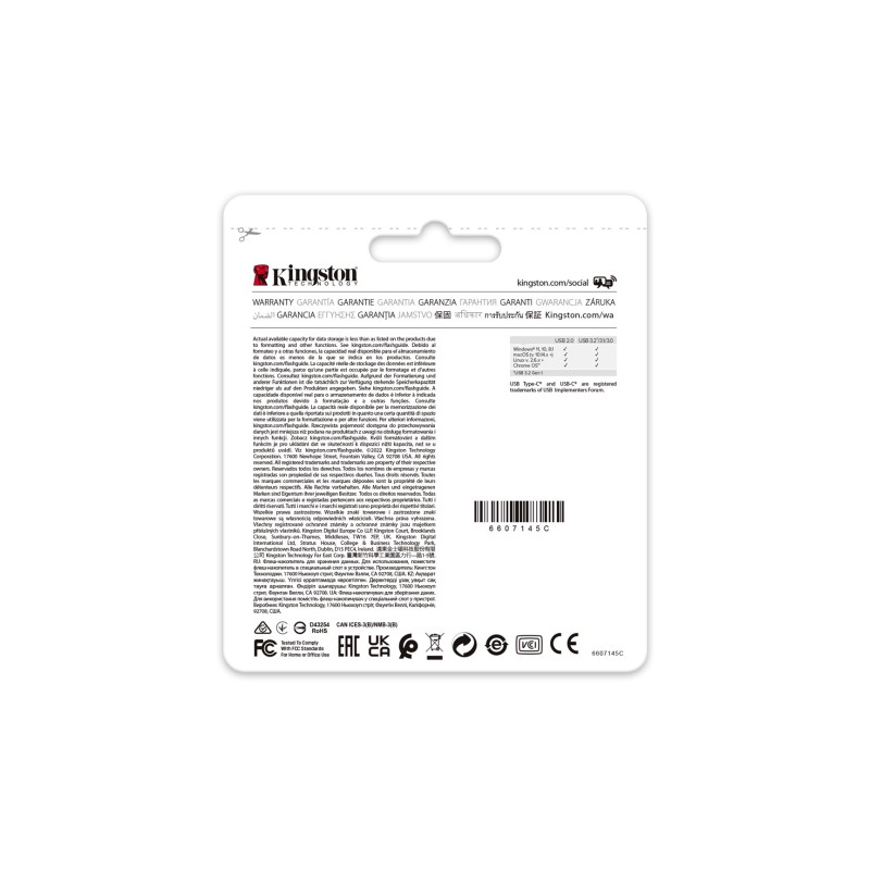 Kingston Technology DataTraveler 128GB 80 M 200MB/s USB-C 3.2 Gen 1 Kingston Technology DataTraveler 128GB 80 M 200MB/s USB-C 3.2 Gen 1