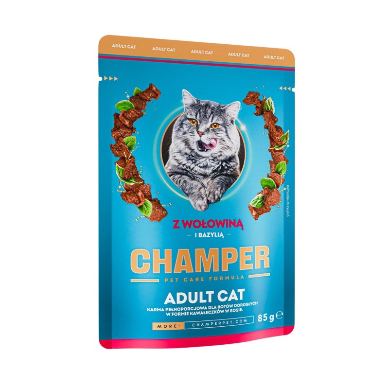 CHAMPER with beef and basil - wet cat food - 85g CHAMPER with beef and basil - wet cat food - 85g
