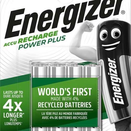 ENERGIZER BATTERY Accu Recharge Power Plus 700 mAh AAA HR3/4 Rechargeable, 4 pieces