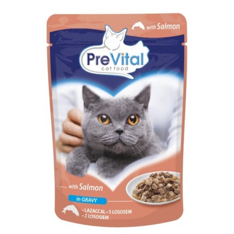 PREVITAL Salmon in gravy - wet cat food - 100g PREVITAL Salmon in gravy - wet cat food - 100g
