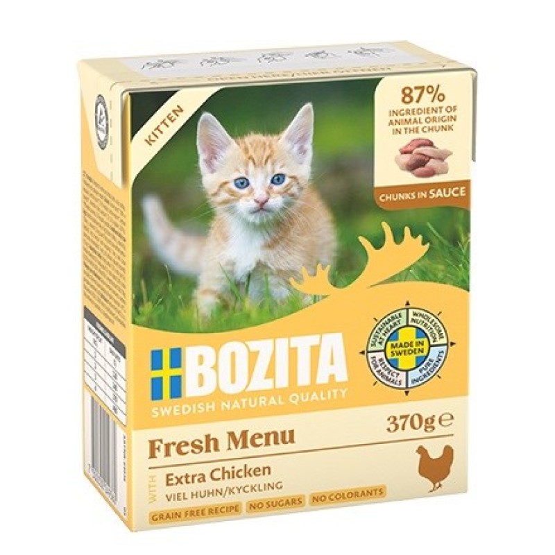 Cat food Bozita Chunks in sauce with Chicken for Kitten 370g