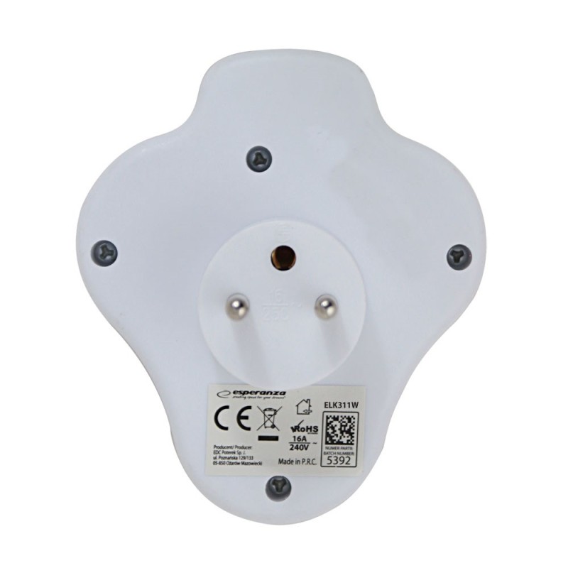 Esperanza ELK311W Electrical splitter 2 GN. USB-C USB-A ON. White Esperanza ELK311W Electrical splitter 2 GN. USB-C USB-A ON. White