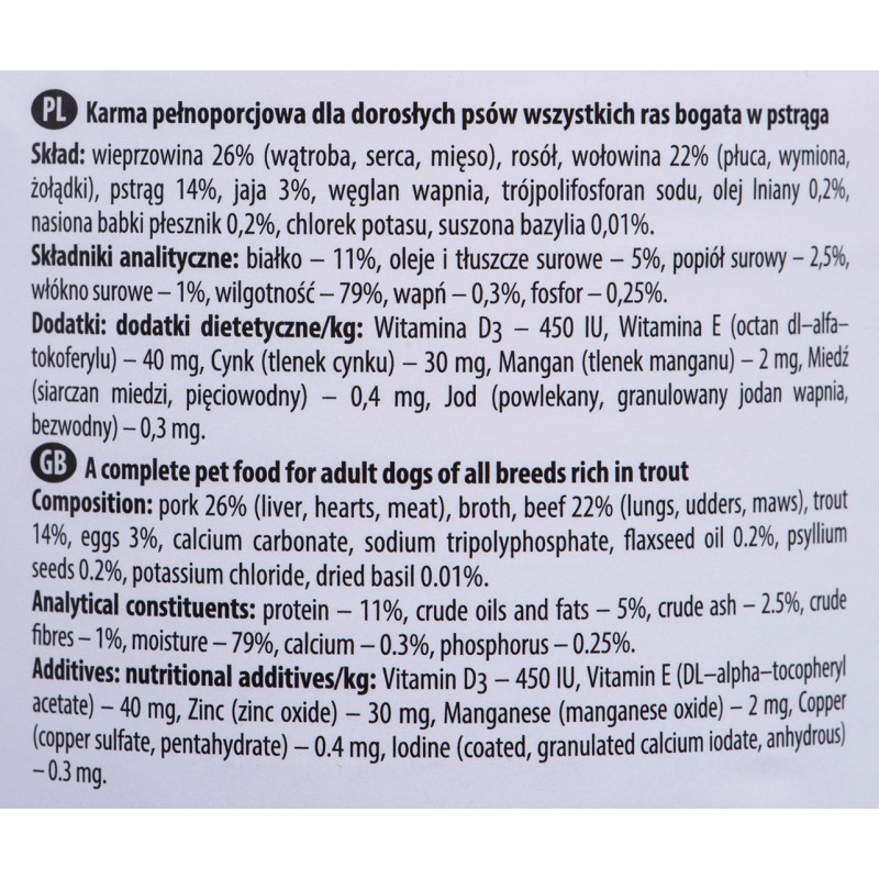 Dolina Noteci Premium Trout - wet dog food 400 g Dolina Noteci Premium Trout - wet dog food 400 g