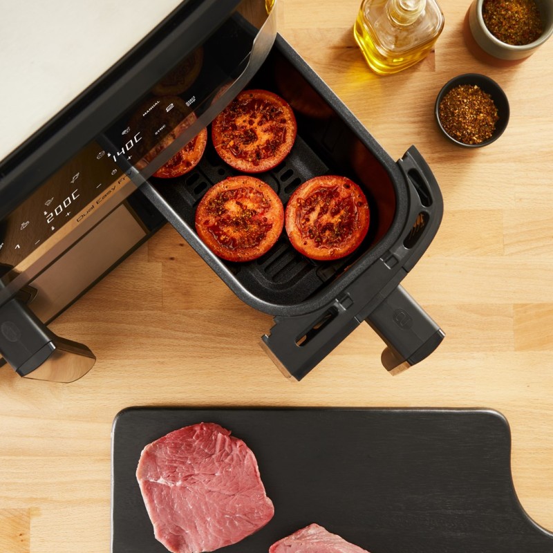 Tefal Dual Easy Fry & Grill EY905D Double 8.3 L Stand-alone 2700 W Hot air fryer Stainless steel Tefal Dual Easy Fry & Grill EY905D Double 8.3 L Stand-alone 2700 W Hot air fryer Stainless steel