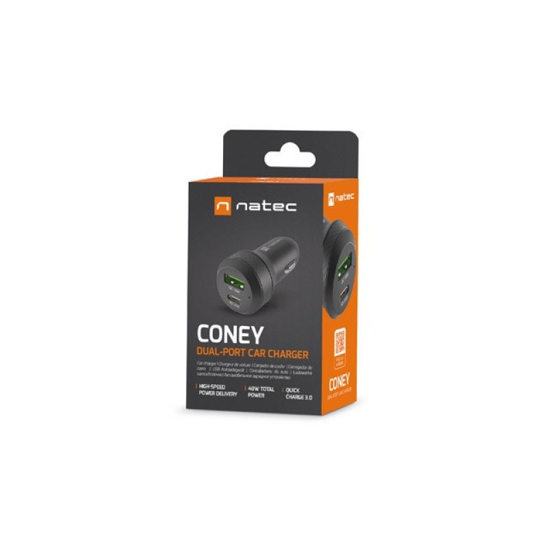 Natec Car charger Coney PD3.0 48W QC3.0 Natec Car charger Coney PD3.0 48W QC3.0