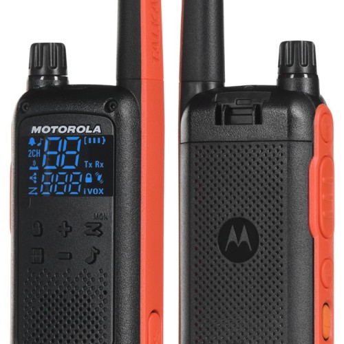 Motorola T82 Twin Pack two-way radio 16 channels Black,Orange