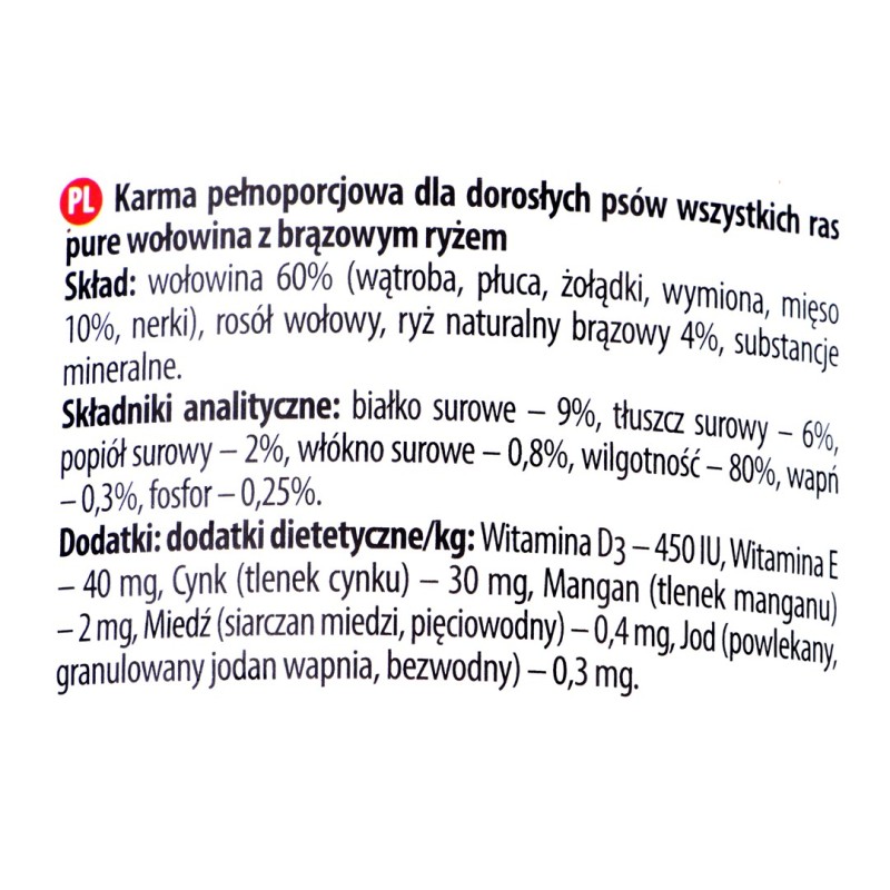 Dolina Noteci Premium Pure rich in beef with brown rice - wet dog food - 400g Dolina Noteci Premium Pure rich in beef with brown rice - wet dog food - 400g